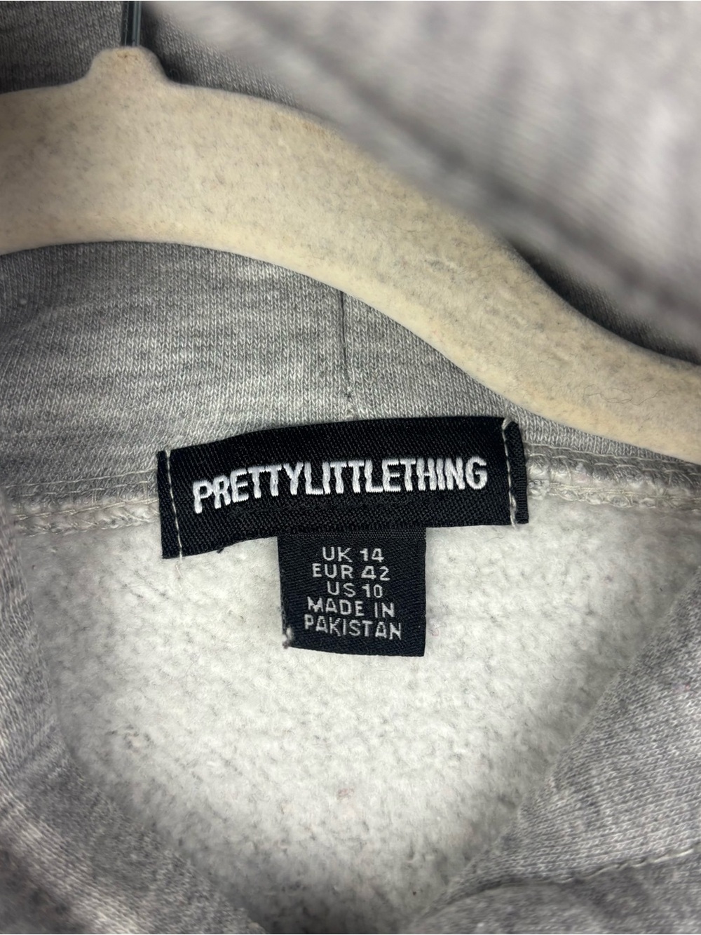 Prettylittlething Oversized Hoodie | Gray |Size 10 Womens View 5